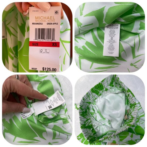 NWT MICHAEL KORS Covet up High Rise Wide Leg Satin Palm Print Pants - Picture 6 of 12